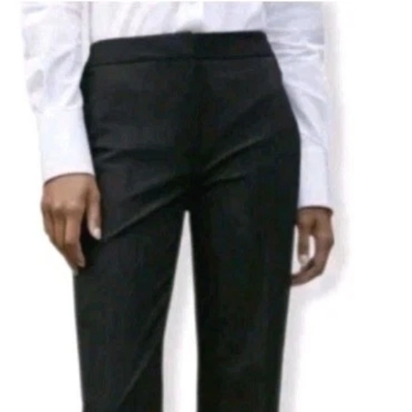 Lafayette 148 New York Trouser Pants Sz 12 34/33 Black Stretch Cotton Slacks Nwt - Picture 2 of 10